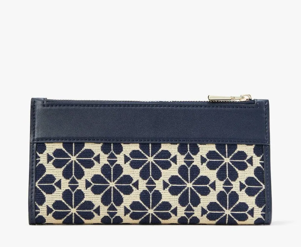 Kate Spade Spade Flower Jacquard Zip Slim Wallet