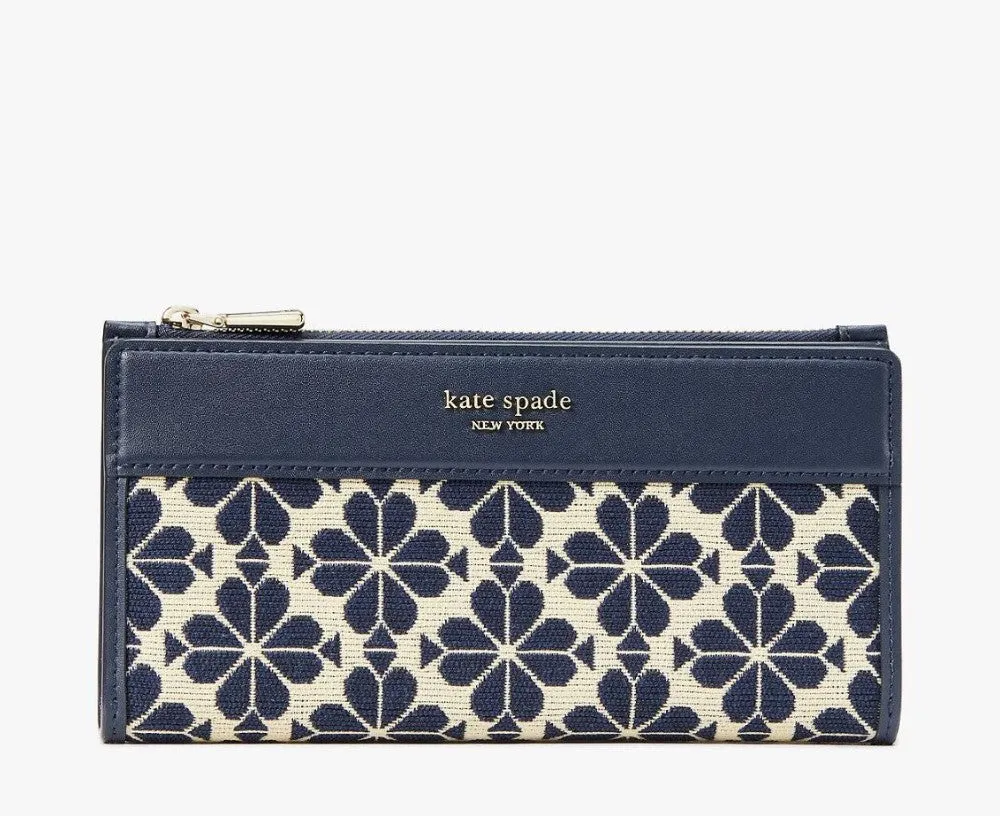 Kate Spade Spade Flower Jacquard Zip Slim Wallet