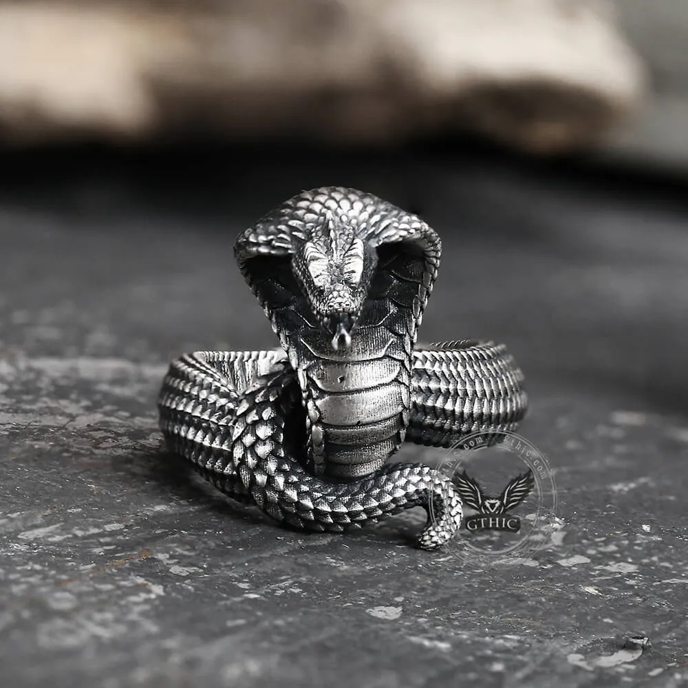 King Cobra Sterling Silver Snake Ring