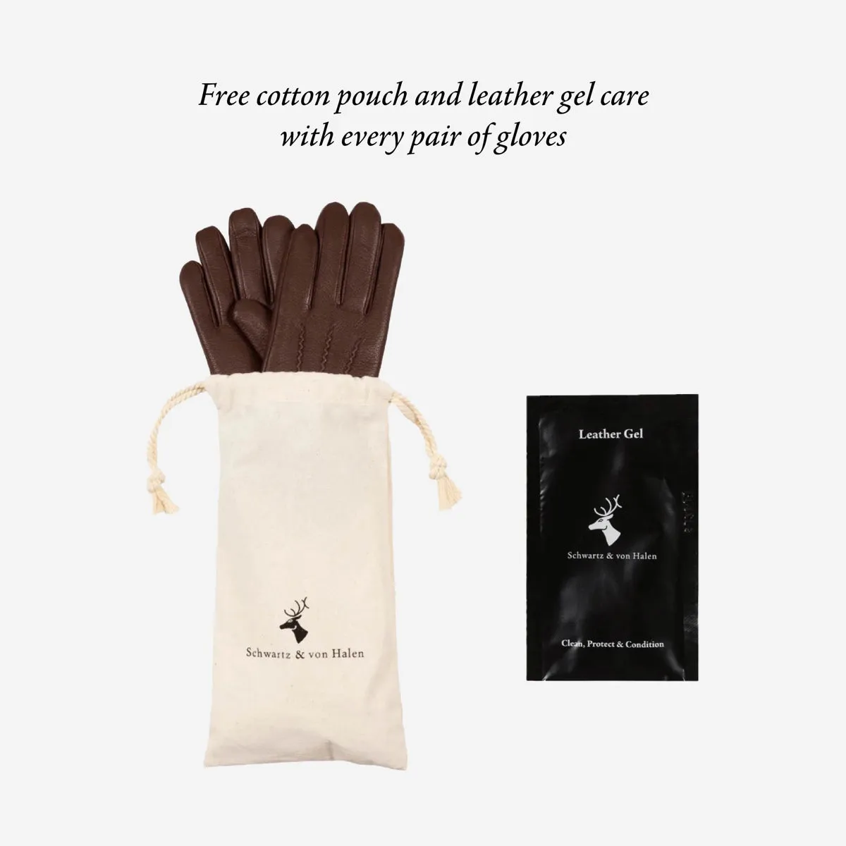 Kira (black) - sheepskin leather gloves with wool/cashmere lining & touchscreen feature