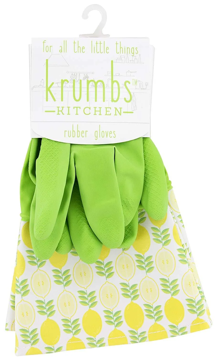 Krumbs Kitchen Rubber Gloves In Green Lemon