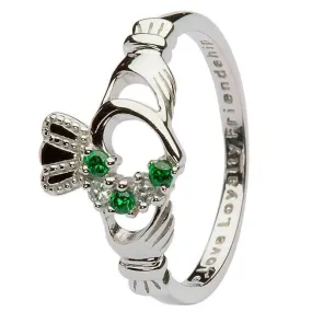 Ladies Silver Claddagh Ring SL-75GRCZ