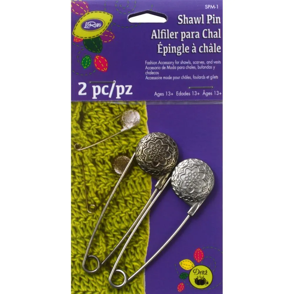 LoRan Metal Shawl Pin - 2 Pack