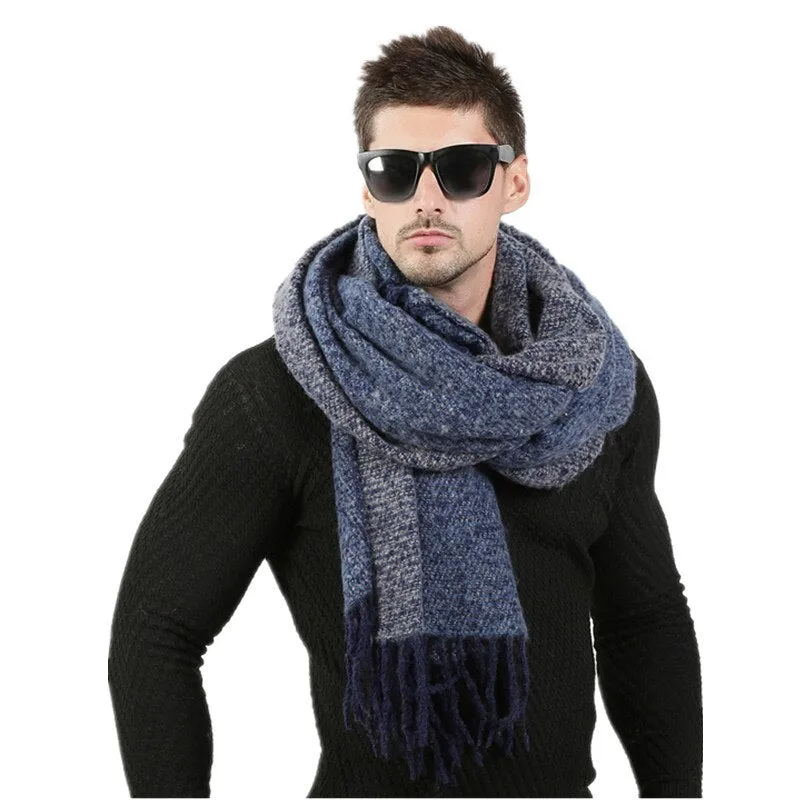 Men's Winter Woolen Thick Long Scarf