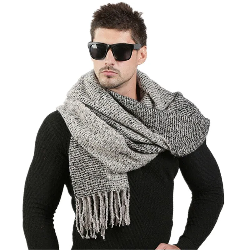 Men's Winter Woolen Thick Long Scarf