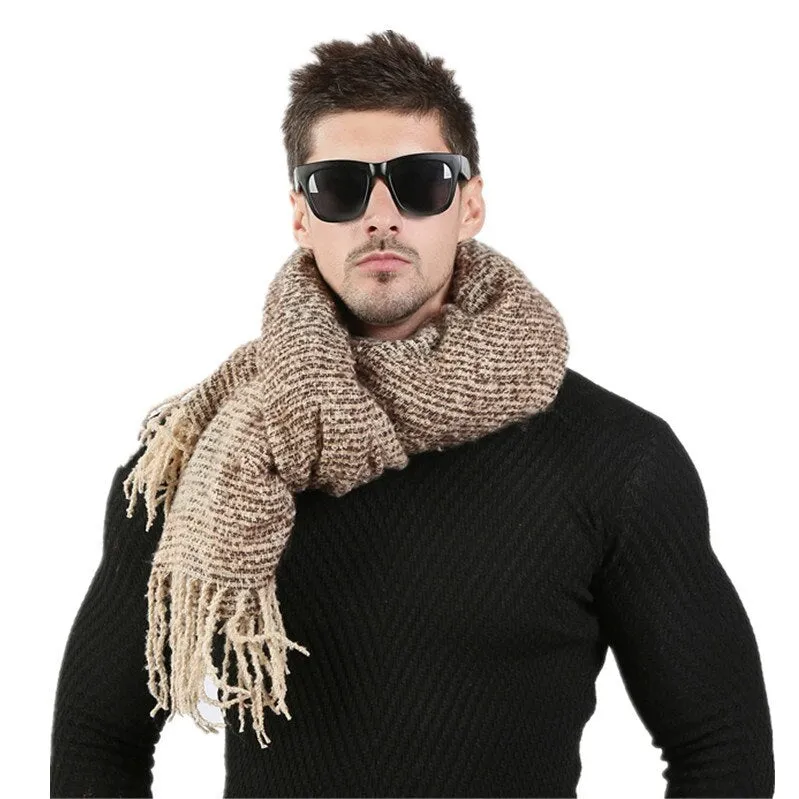 Men's Winter Woolen Thick Long Scarf