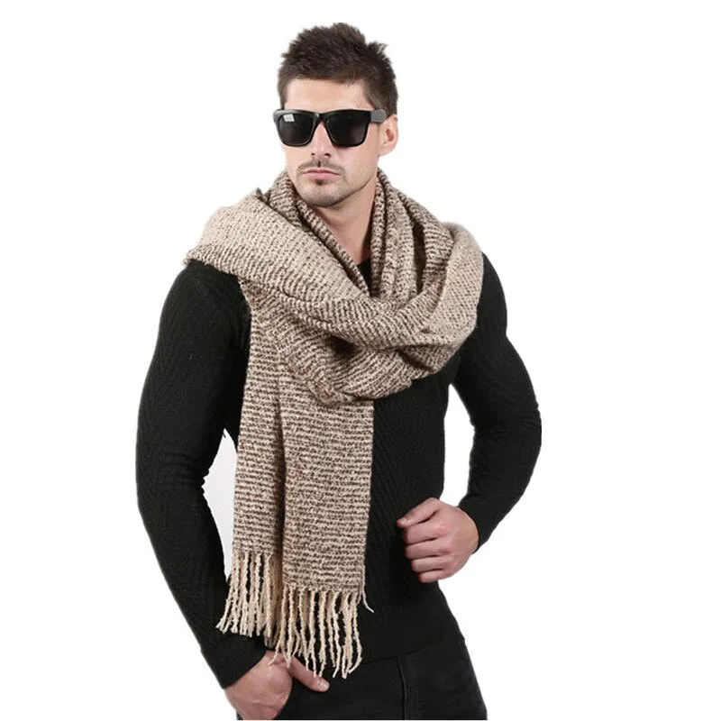 Men's Winter Woolen Thick Long Scarf