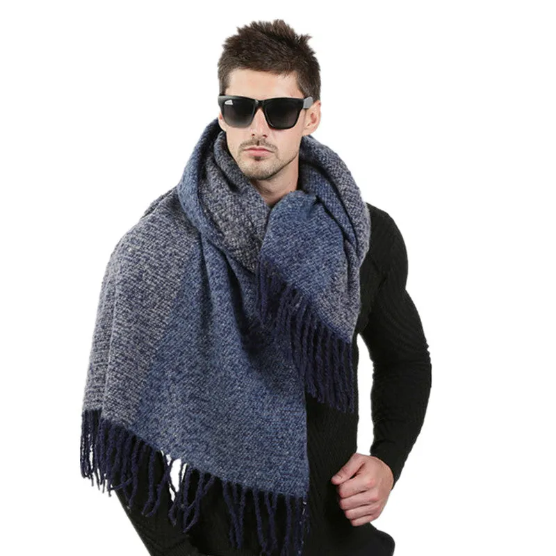 Men's Winter Woolen Thick Long Scarf