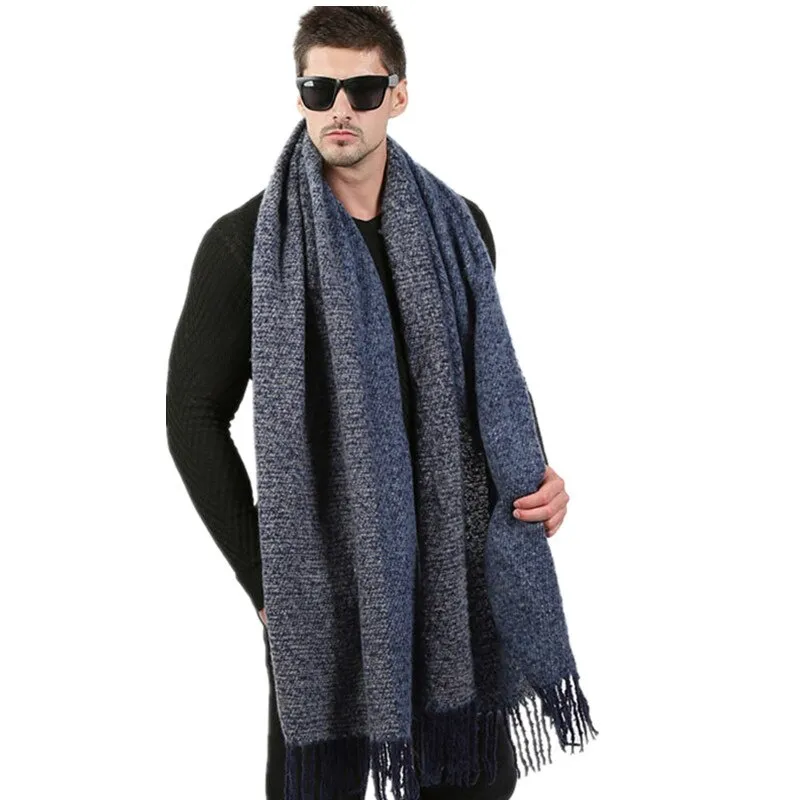 Men's Winter Woolen Thick Long Scarf