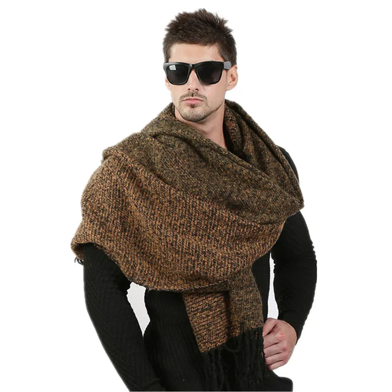 Men's Winter Woolen Thick Long Scarf