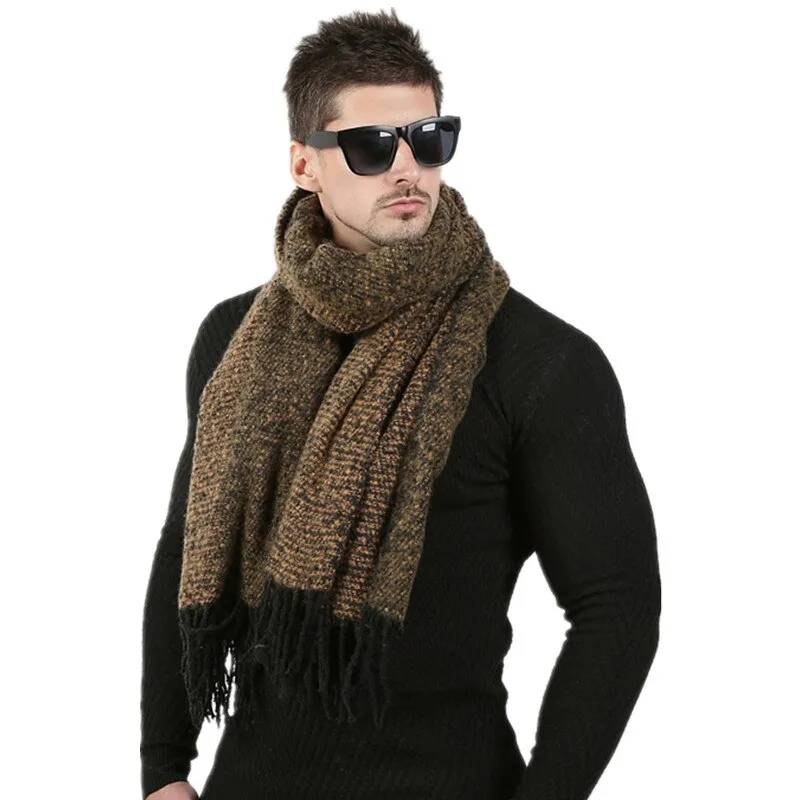 Men's Winter Woolen Thick Long Scarf