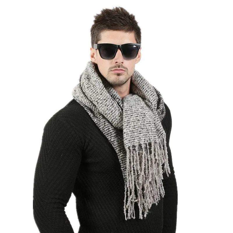 Men's Winter Woolen Thick Long Scarf