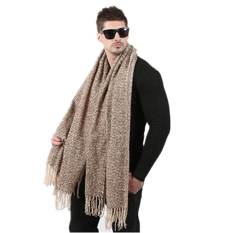 Men's Winter Woolen Thick Long Scarf