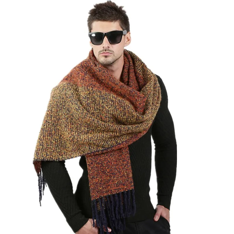 Men's Winter Woolen Thick Long Scarf