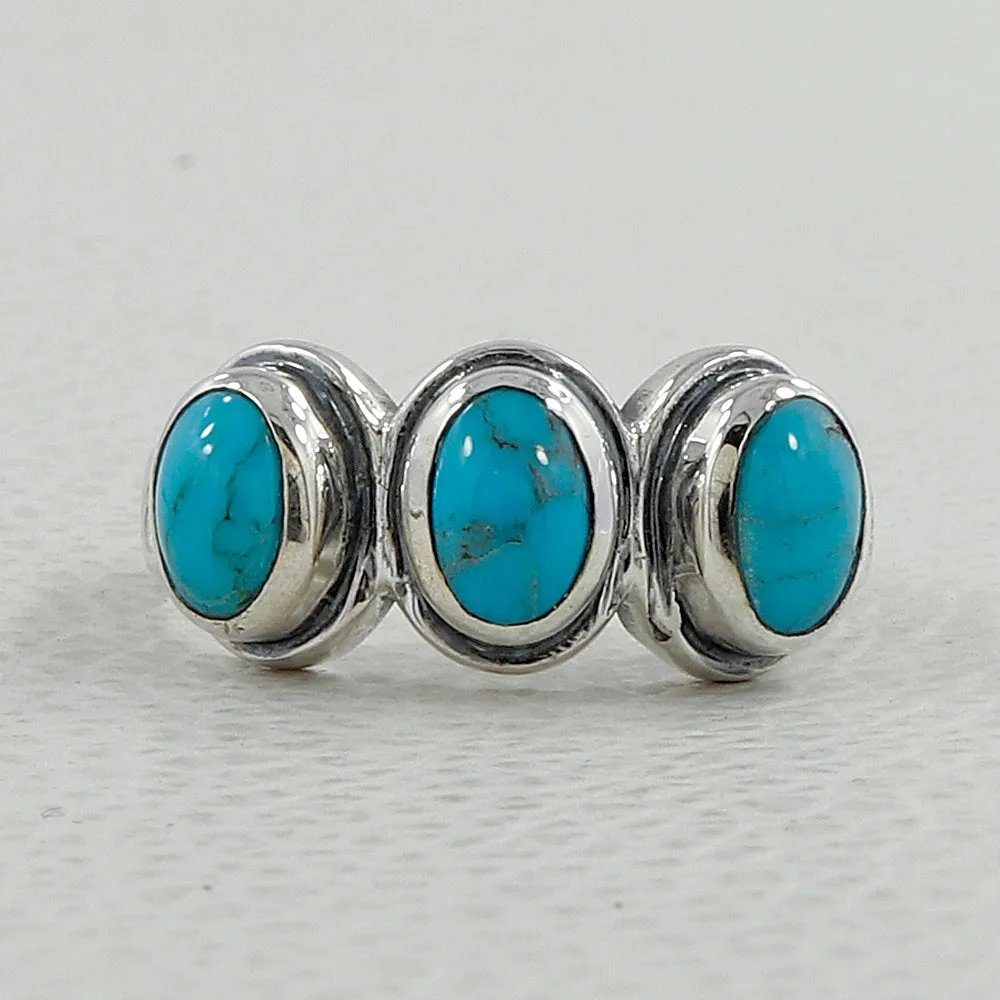 Mexican Turquoise Gemstone Silver Rings