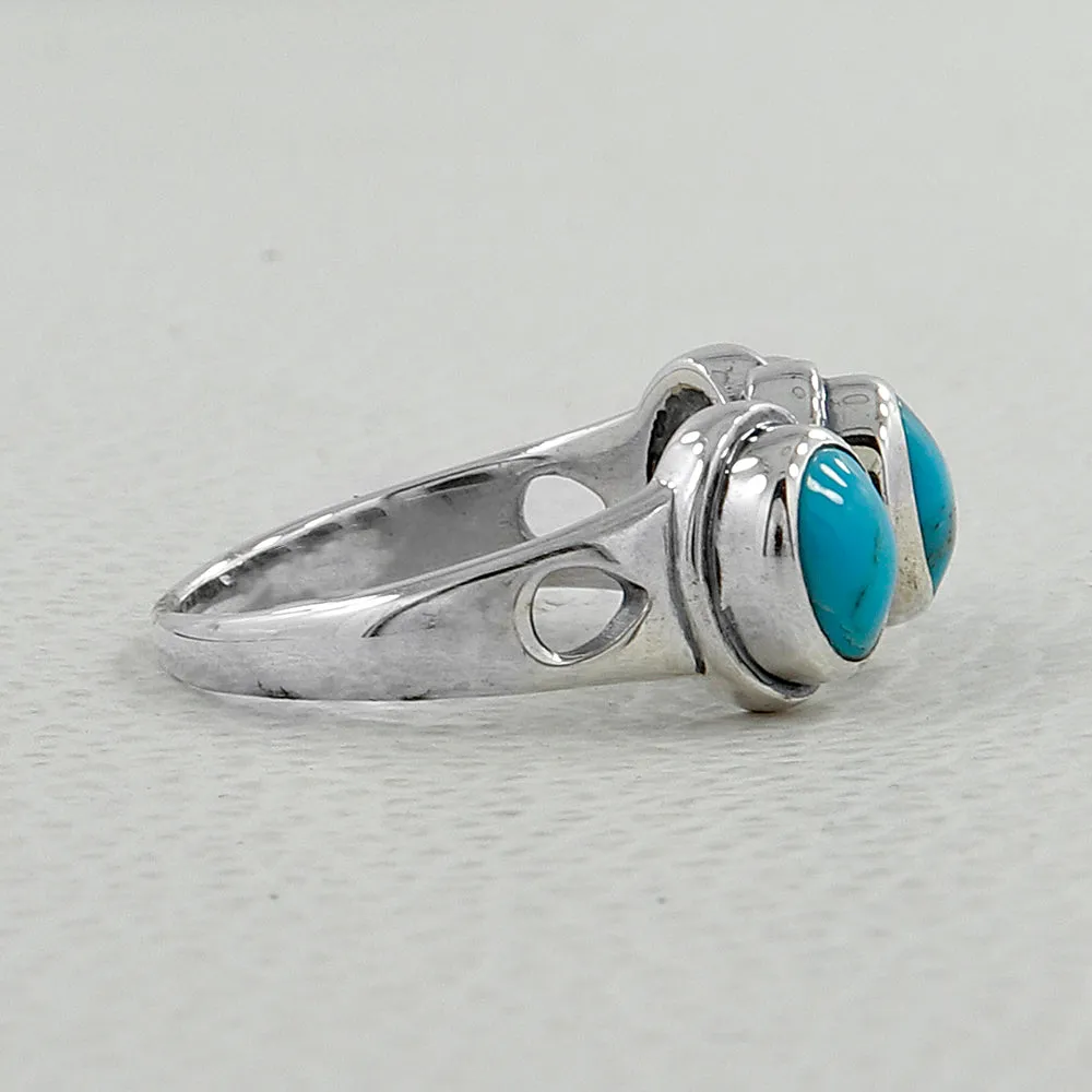 Mexican Turquoise Gemstone Silver Rings