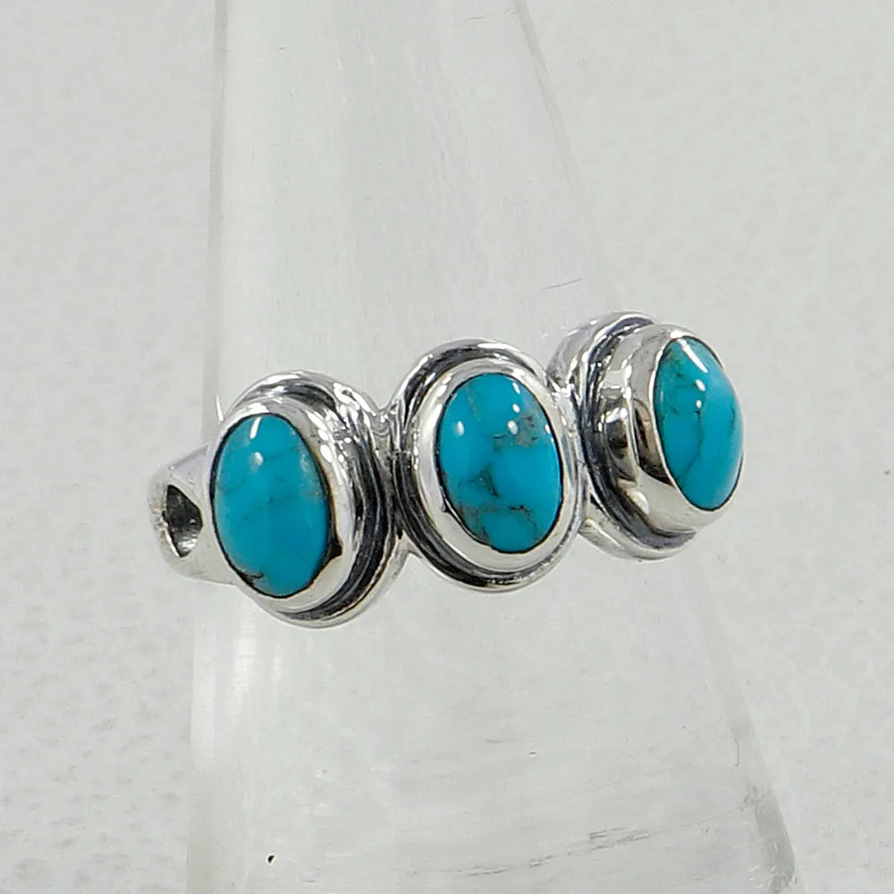 Mexican Turquoise Gemstone Silver Rings