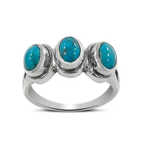 Mexican Turquoise Gemstone Silver Rings