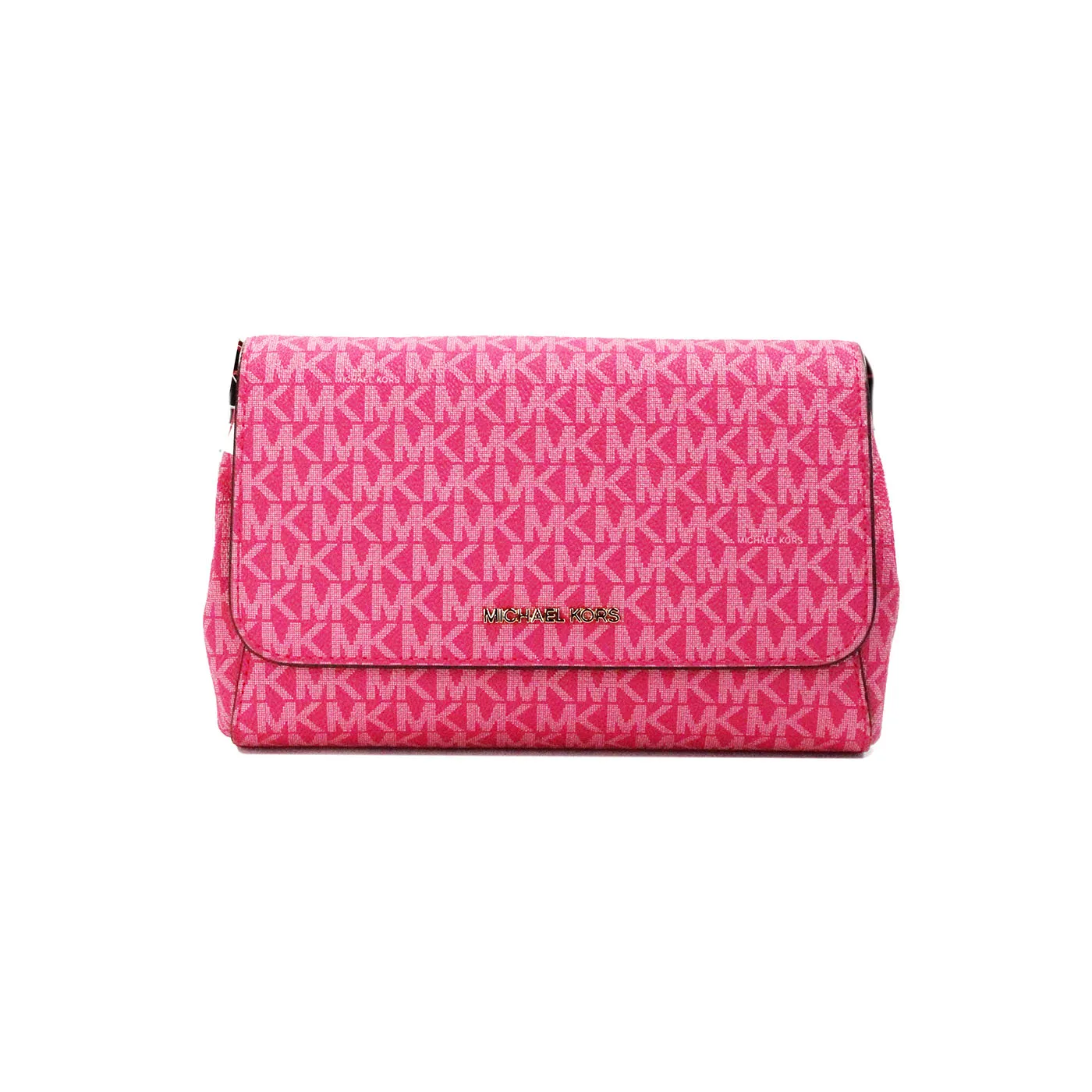 Michael Kors Jet Set Medium Electric Pink Convertible Pouchette Crossbody Bag