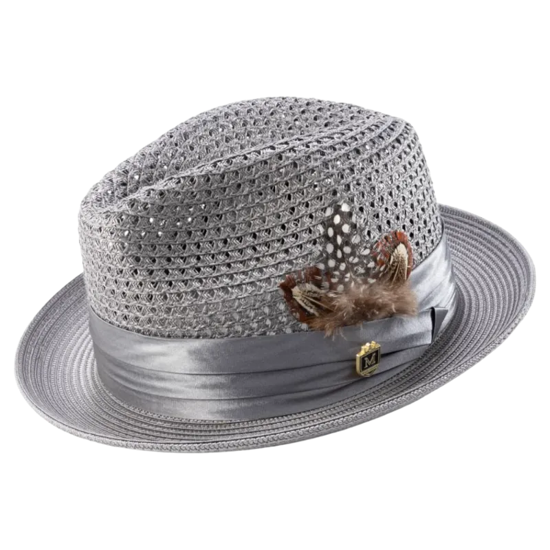 Montique Grey Men's Summer Straw Hats Style H-34