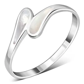 Mother of Pearl Sterling Silver Drops Ring