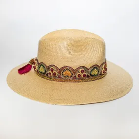 Natural Johnny Hat With Trim Details Handmade