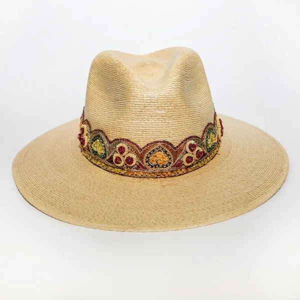 Natural Johnny Hat With Trim Details Handmade