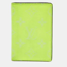 Neon Yellow Monogram Canvas Pocket Organizer