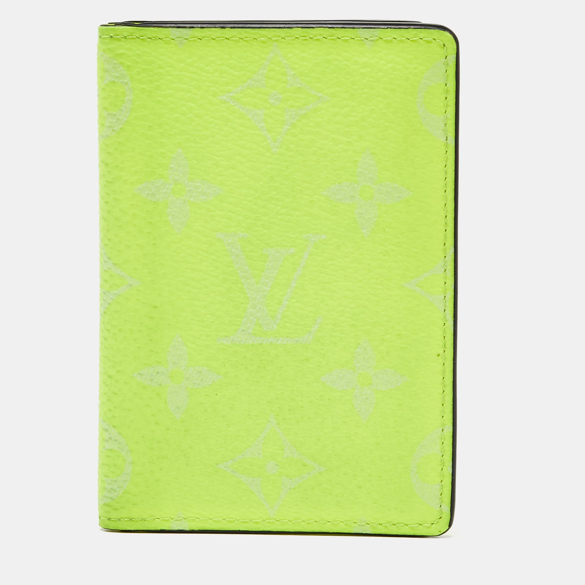 Neon Yellow Monogram Canvas Pocket Organizer