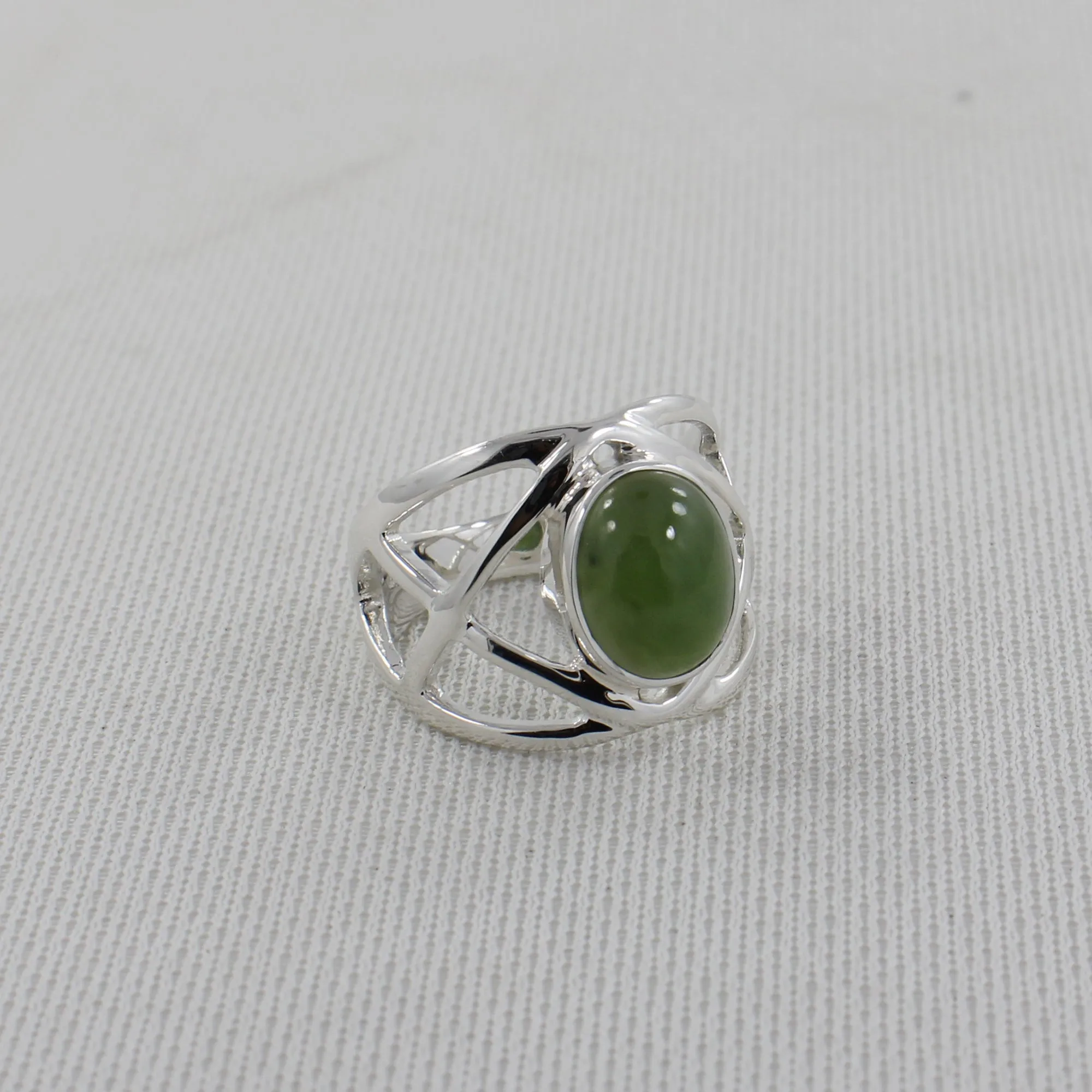 Nephrite Jade Silver Rings