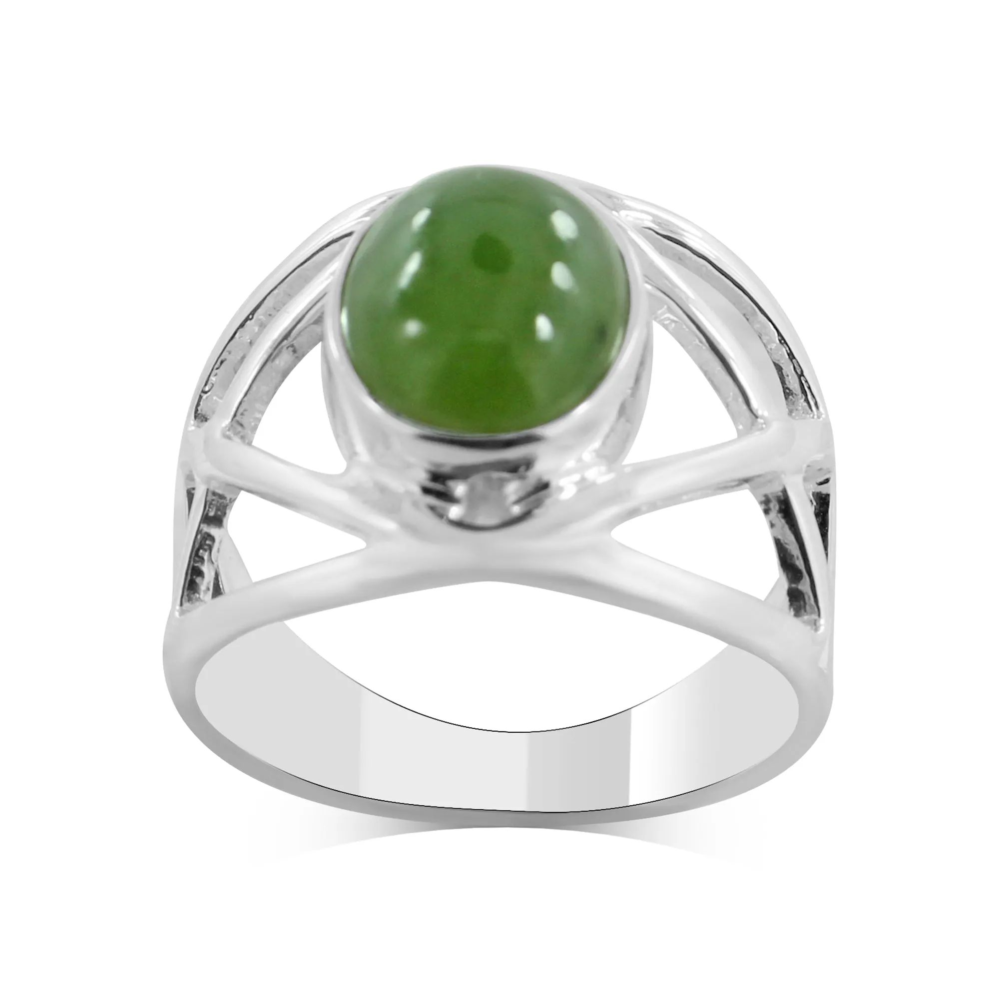 Nephrite Jade Silver Rings