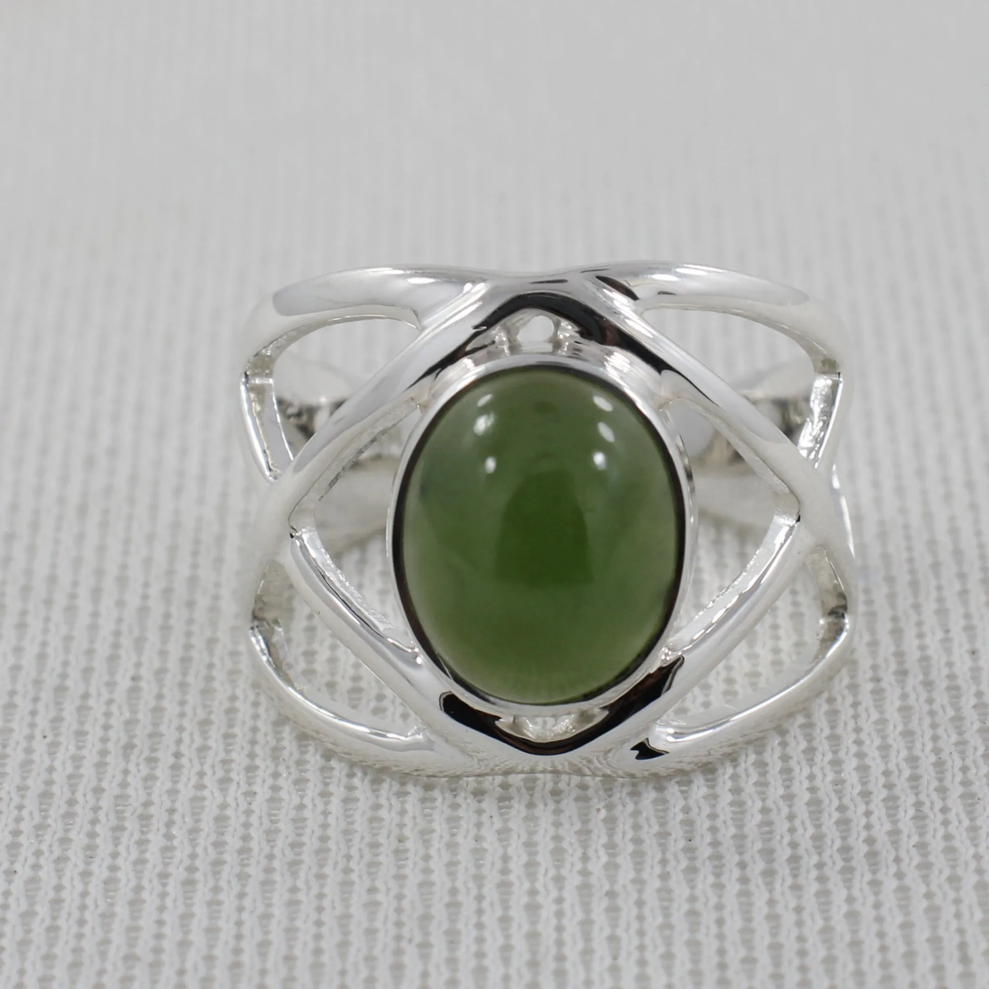 Nephrite Jade Silver Rings