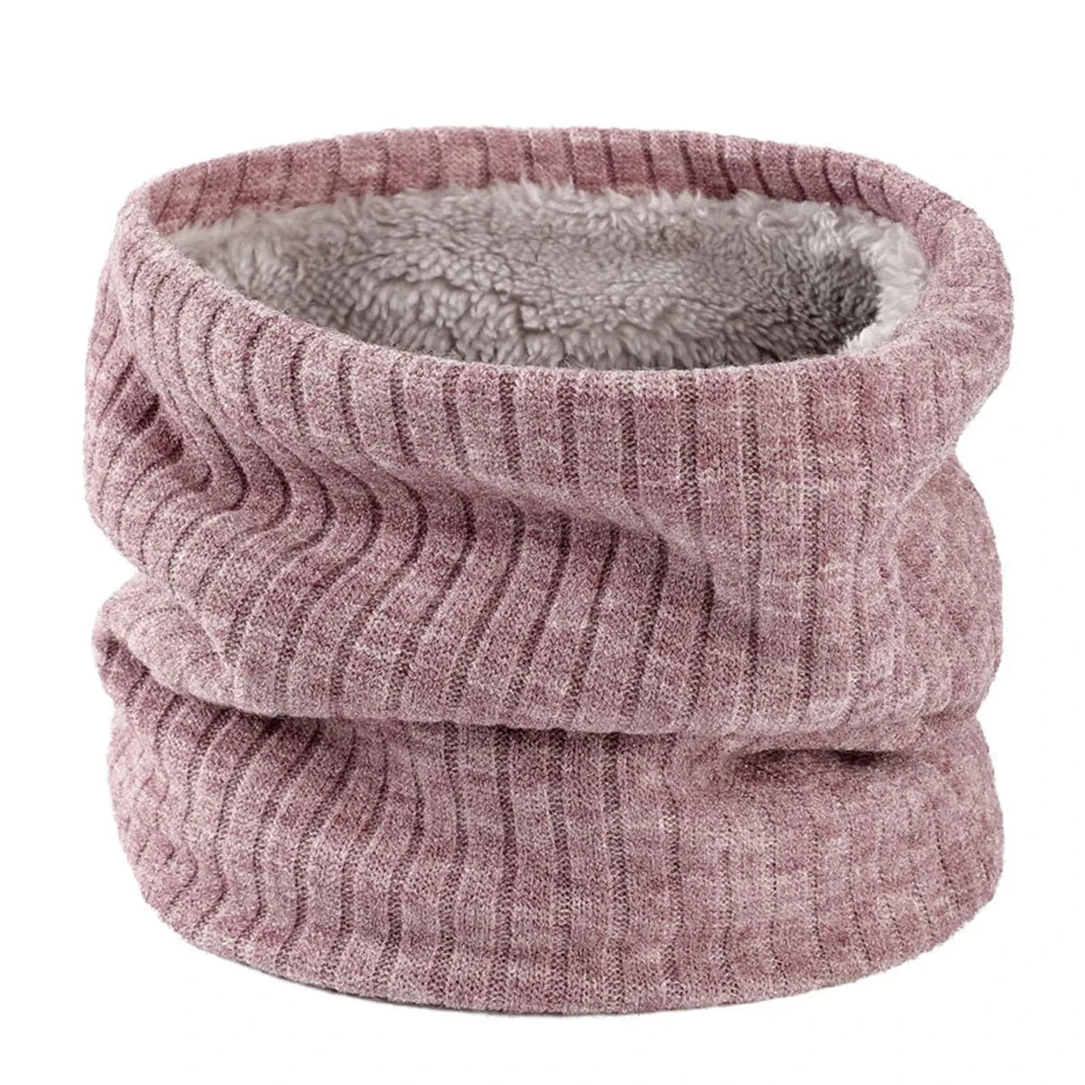 New Cashmere Knit Ring Solid Color Wool Comfort Neck Warmer Female Scarf