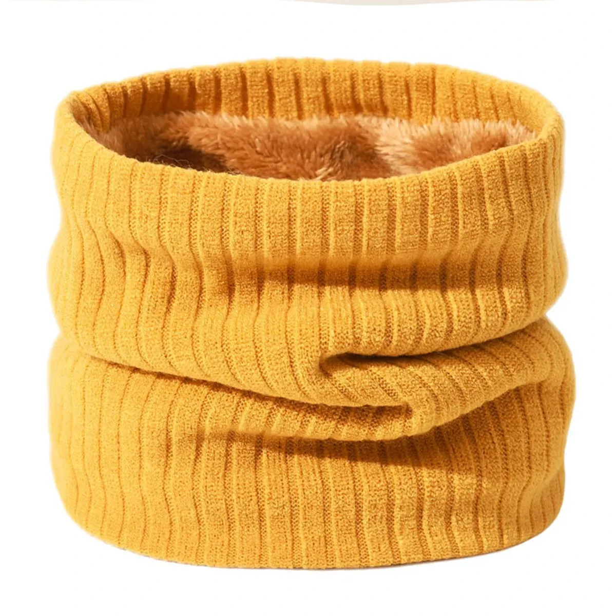 New Cashmere Knit Ring Solid Color Wool Comfort Neck Warmer Female Scarf