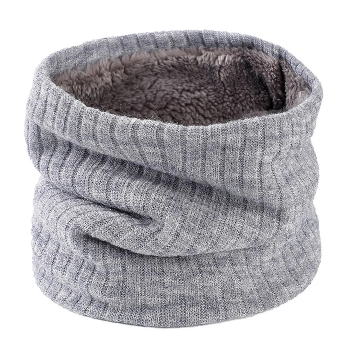 New Cashmere Knit Ring Solid Color Wool Comfort Neck Warmer Female Scarf