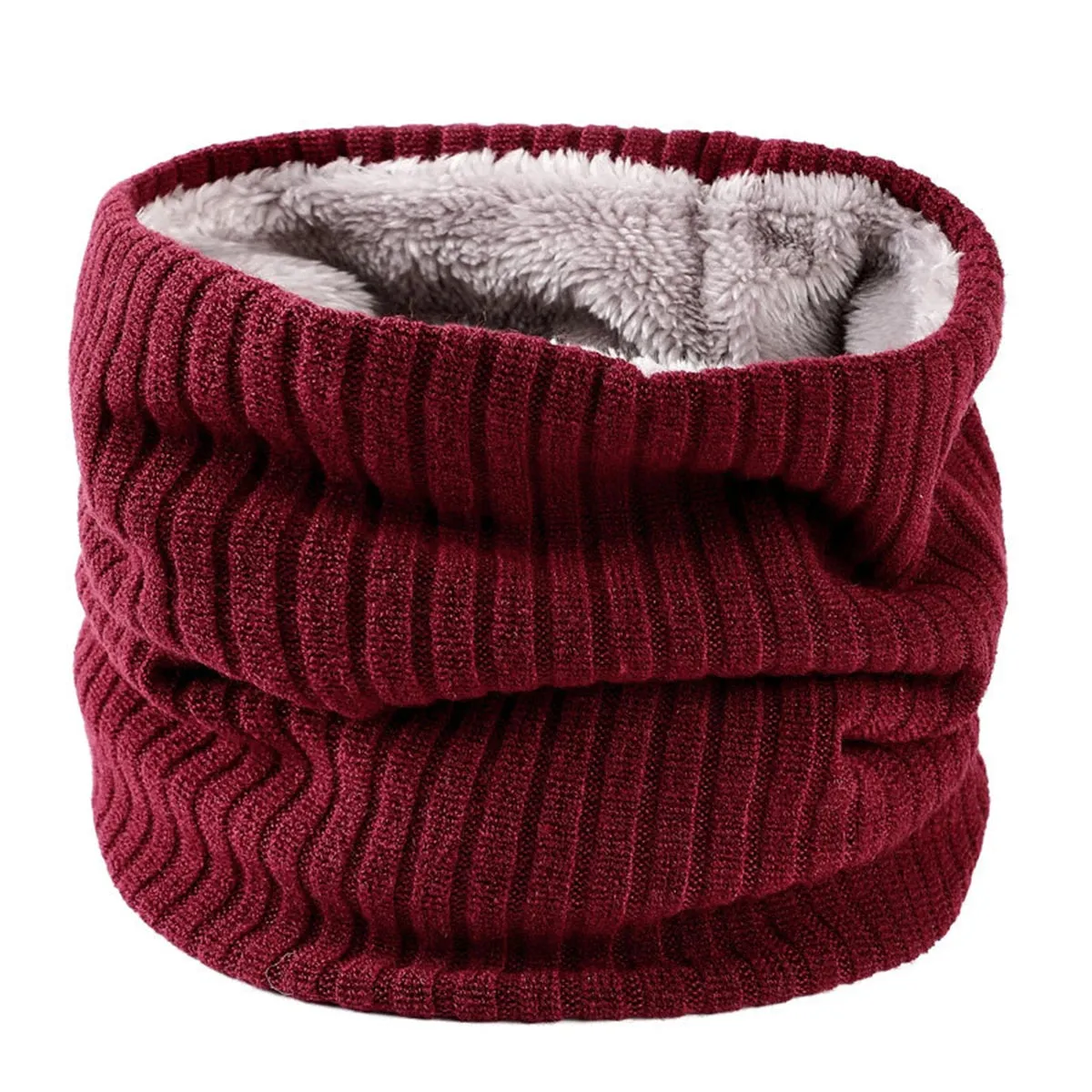 New Cashmere Knit Ring Solid Color Wool Comfort Neck Warmer Female Scarf