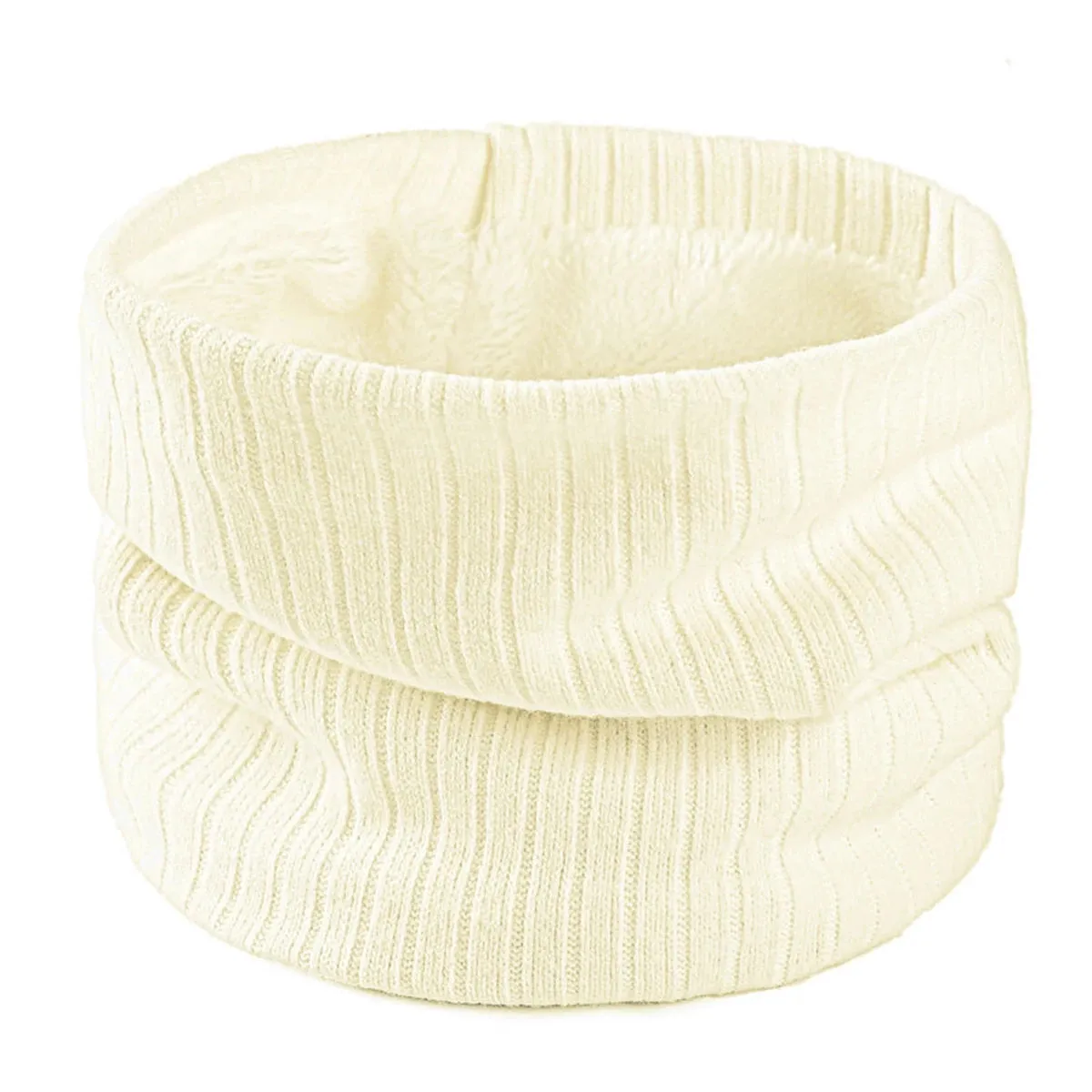 New Cashmere Knit Ring Solid Color Wool Comfort Neck Warmer Female Scarf