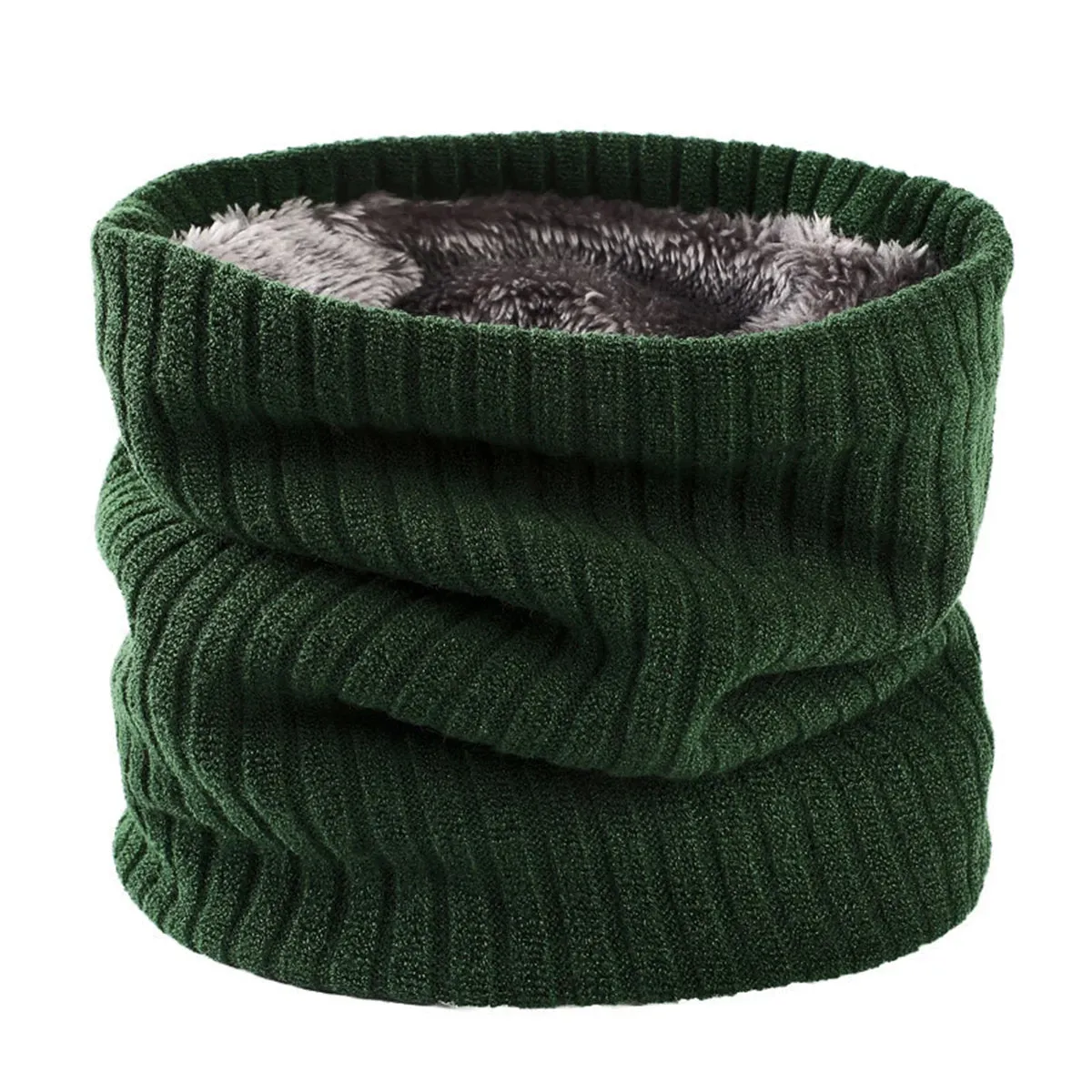 New Cashmere Knit Ring Solid Color Wool Comfort Neck Warmer Female Scarf