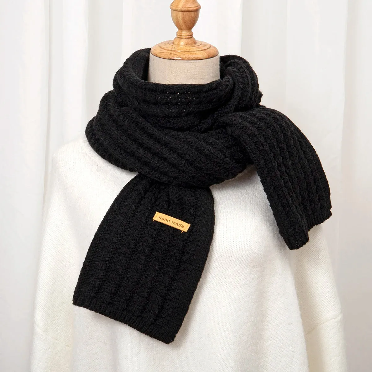 New Design Thick Knitted Fashion Winter Warm Cashmere Lady Korean Style Scarf