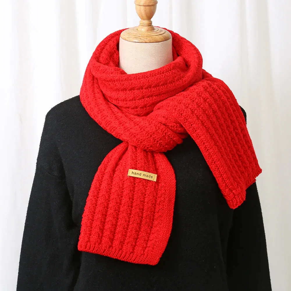 New Design Thick Knitted Fashion Winter Warm Cashmere Lady Korean Style Scarf