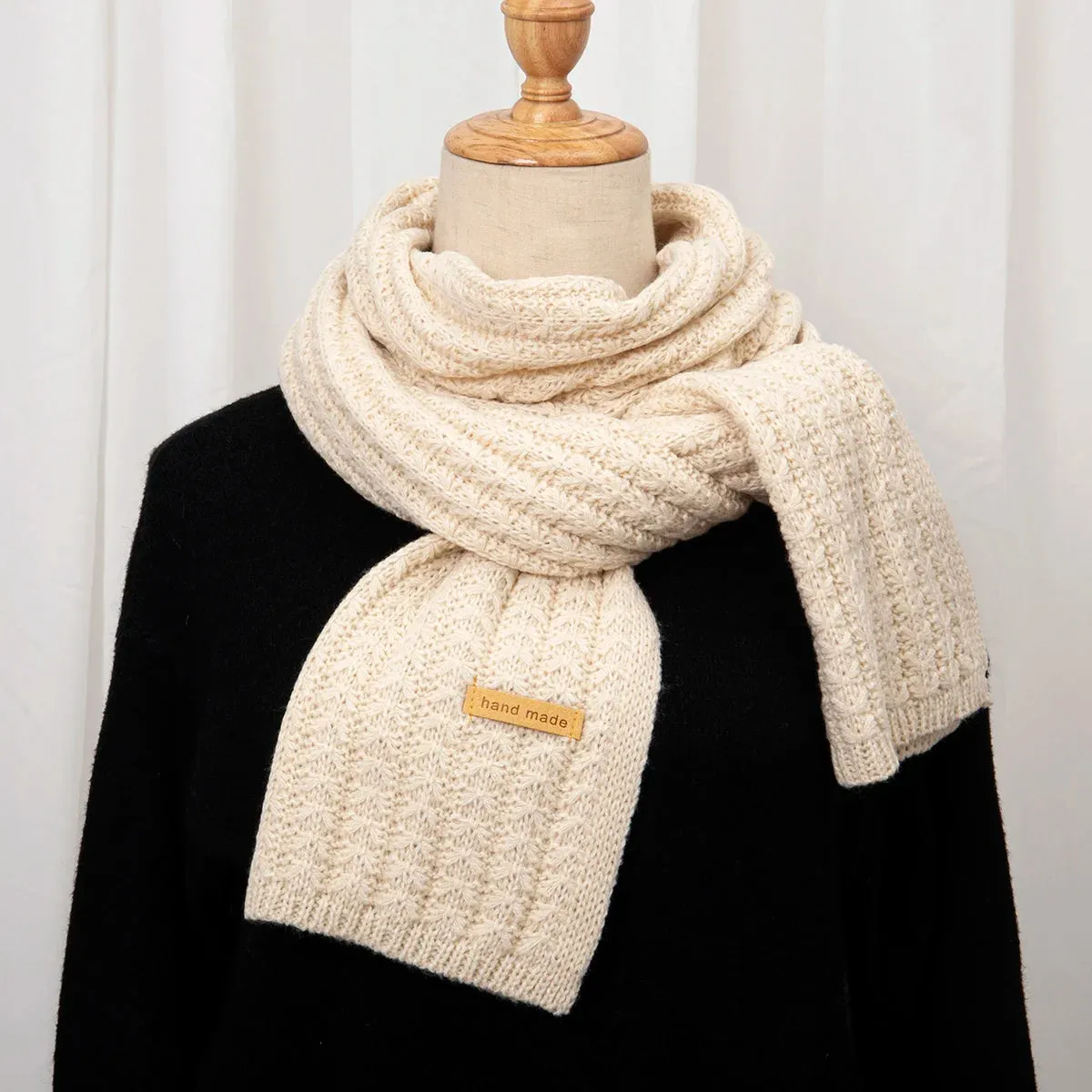 New Design Thick Knitted Fashion Winter Warm Cashmere Lady Korean Style Scarf