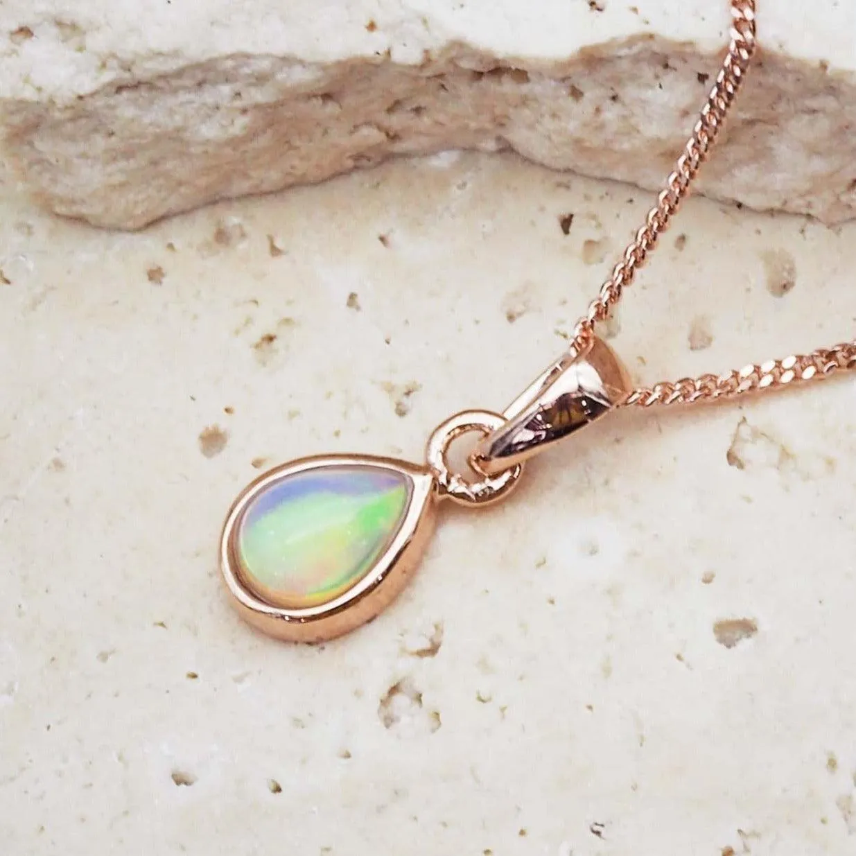 October Birthstone Necklace - Opal