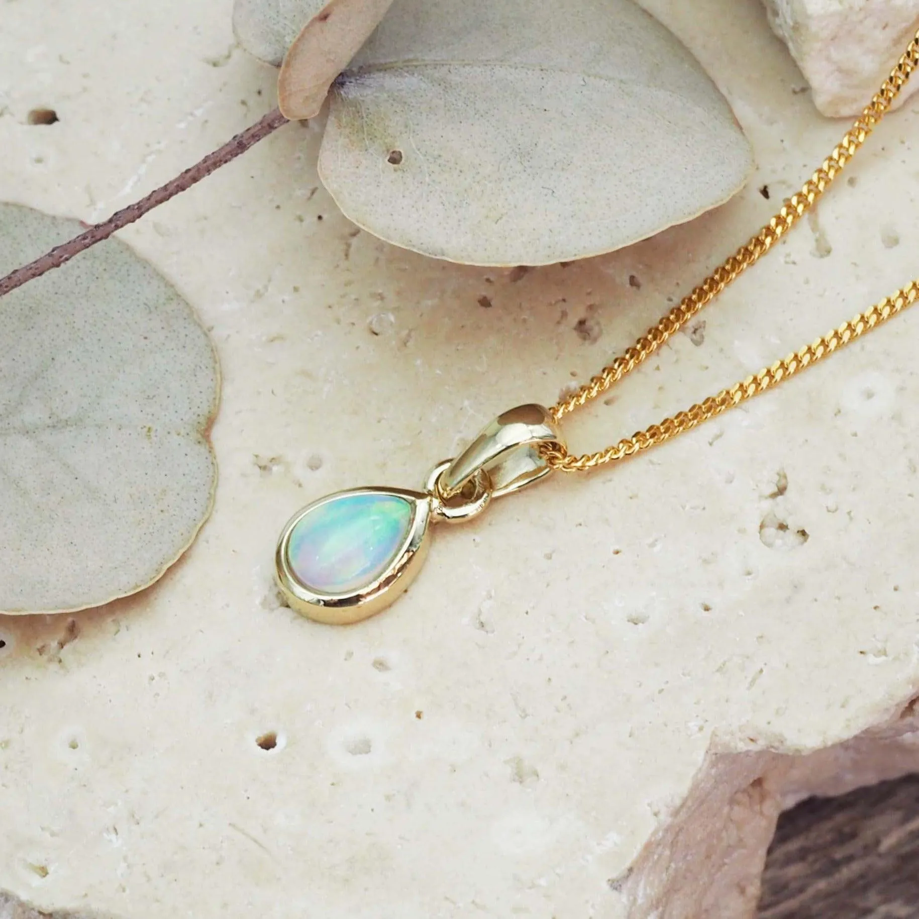 October Birthstone Necklace - Opal