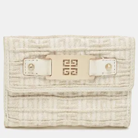 Off White/Gold Monogram Canvas Compact Wallet