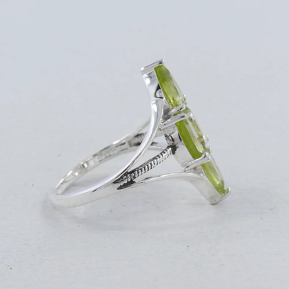 Peridot Silver Rings