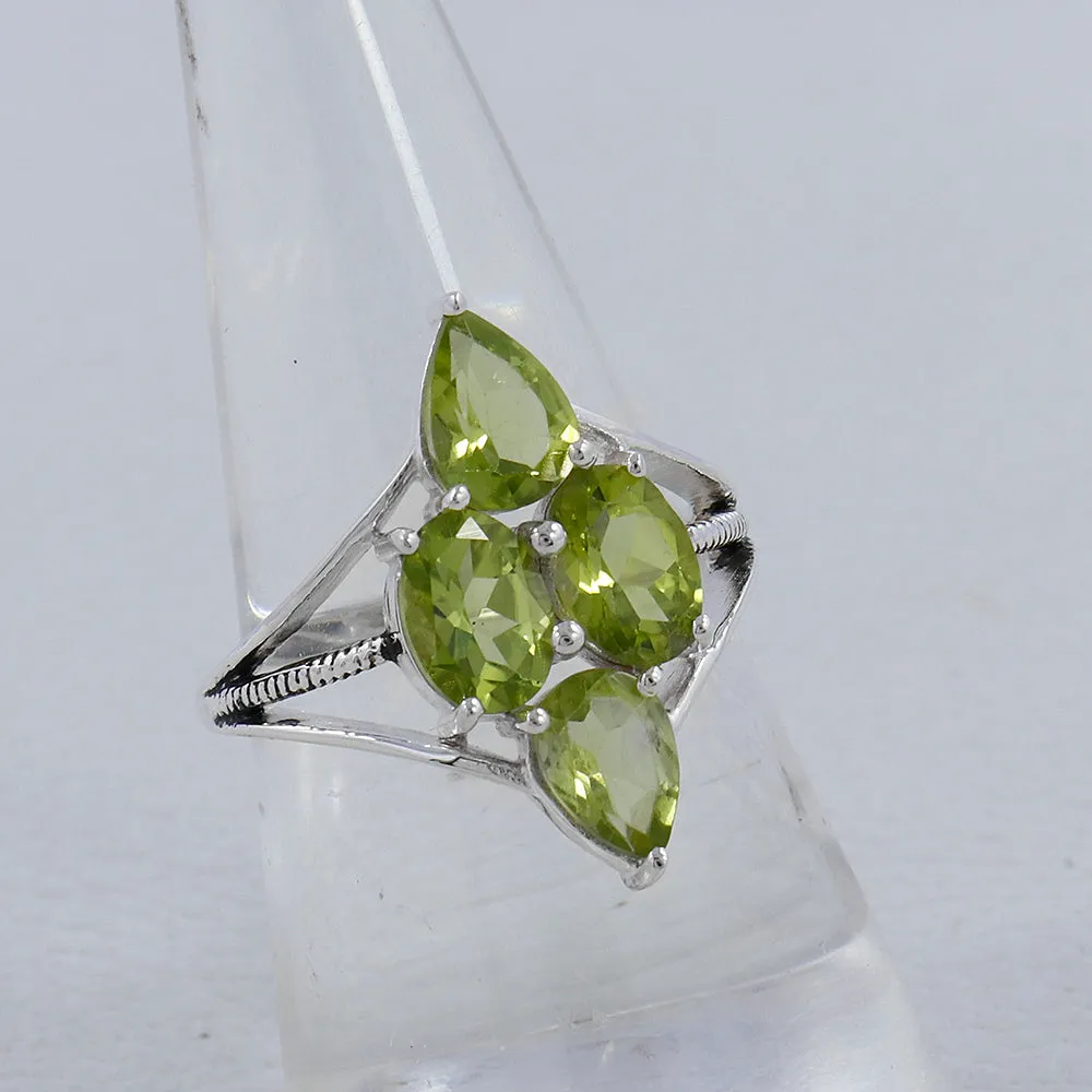 Peridot Silver Rings