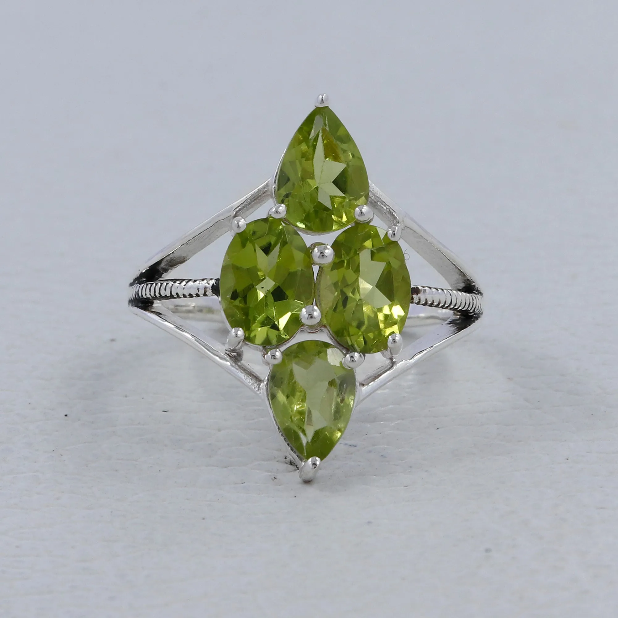 Peridot Silver Rings