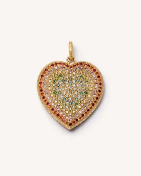 Rainbow Pavé Cuore Pendant