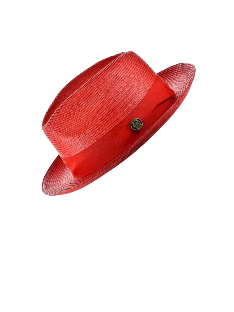 Red Bruno Capelo Men's Straw Hat Casual Dress Design