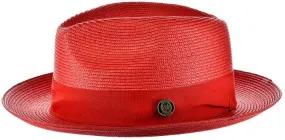 Red Bruno Capelo Men's Straw Hat Casual Dress Design